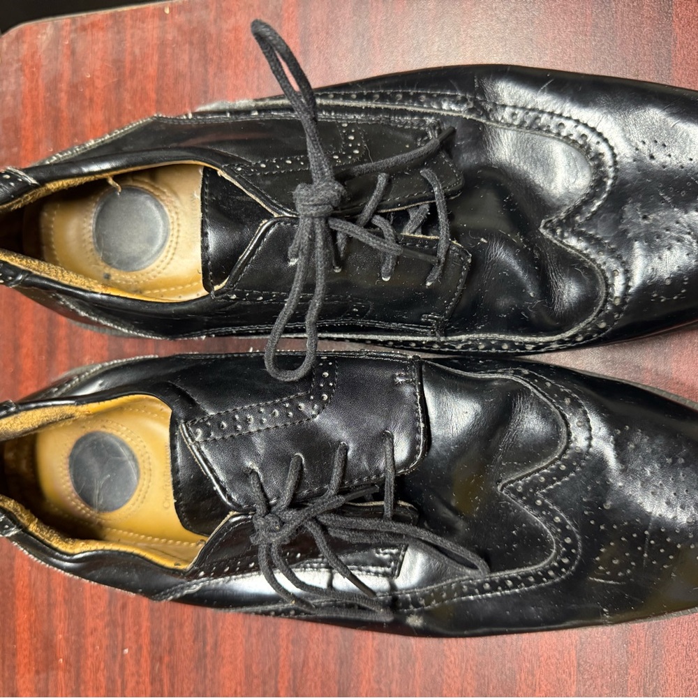 Croft & Borrow Classic Black Wingtip Oxford Dress Shoes sz 13